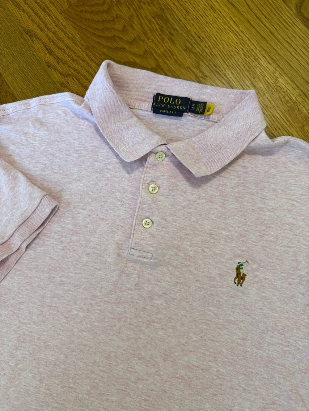 Polo Ralph Lauren Polo Shirt Mens XL Pink Heather Classic Fit Multicolor Pony